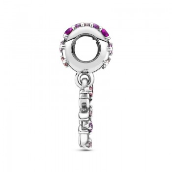 Charm colgante en plata de ley Corazón Árbol de la Vida Rosa