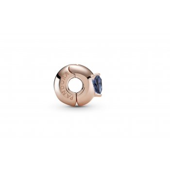 Clip en Pandora Rose Corazón Solitario Azul