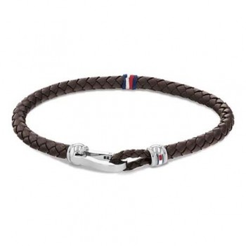 Pulsera Tommy Hilfiger Hombre Correa Cuero Marrón Trenzado y Acero Inoxidable 2790271S