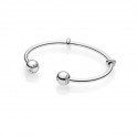 Pulsera Moments abierta con cierres Logo Pandora para charms