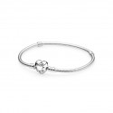 Pulsera Moments en plata de ley con cierre Corazón para charms